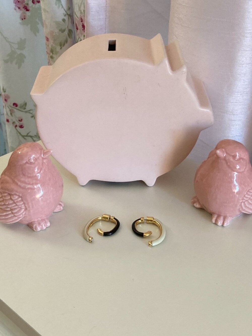 Demarson black and white Luna demi-hoop earrings